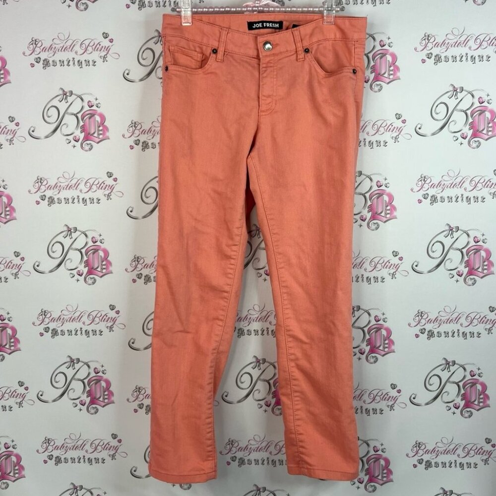 Joe Fresh pants denim jeans orange coral Women's Peach Ankle Jeans